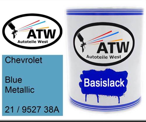 Chevrolet, Blue Metallic, 21 / 9527 38A: 1L Lackdose, von ATW Autoteile West.